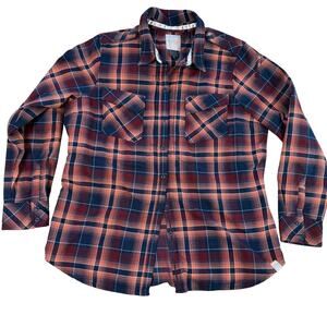 5.11 Tactical Orange Black Plaid Long Sleeve Button Up Shirt Women's Size XL